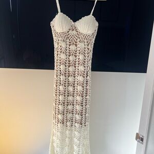 Cream Crochet Maxi Dress